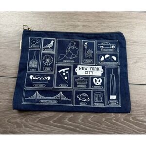 Maptote Unisex Pouch New York City Icon Graphic Denim Navy Blue OS